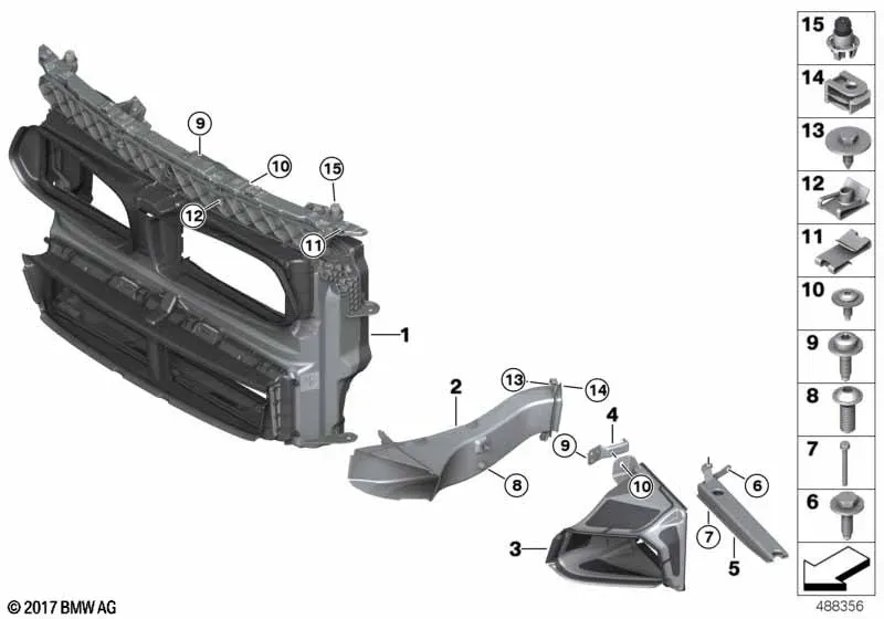 Front bumper air duct diagram
