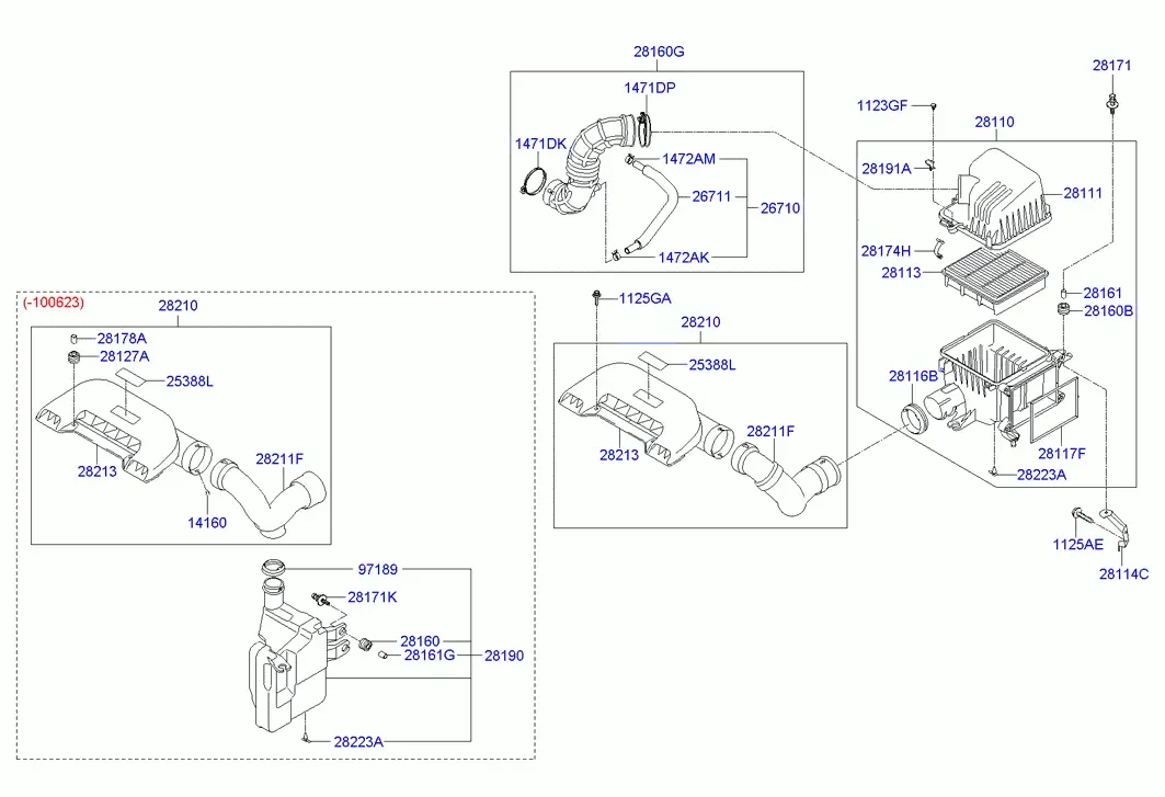 Air intake system diagram
