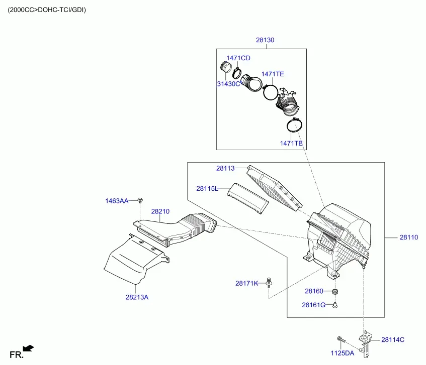 Air cleaner assembly diagram