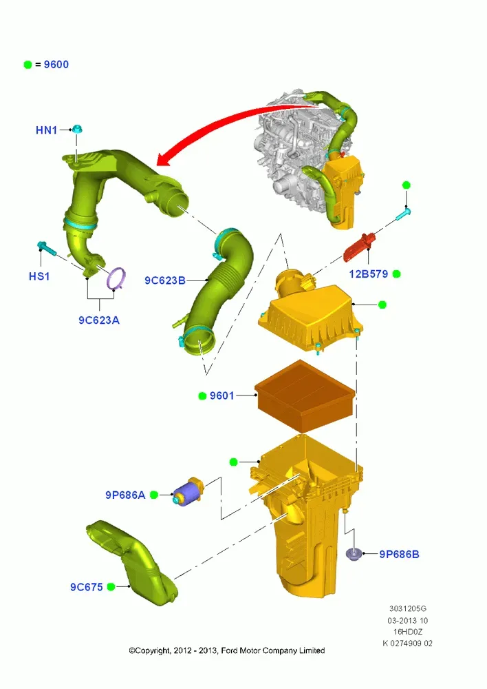 Air intake system diagram