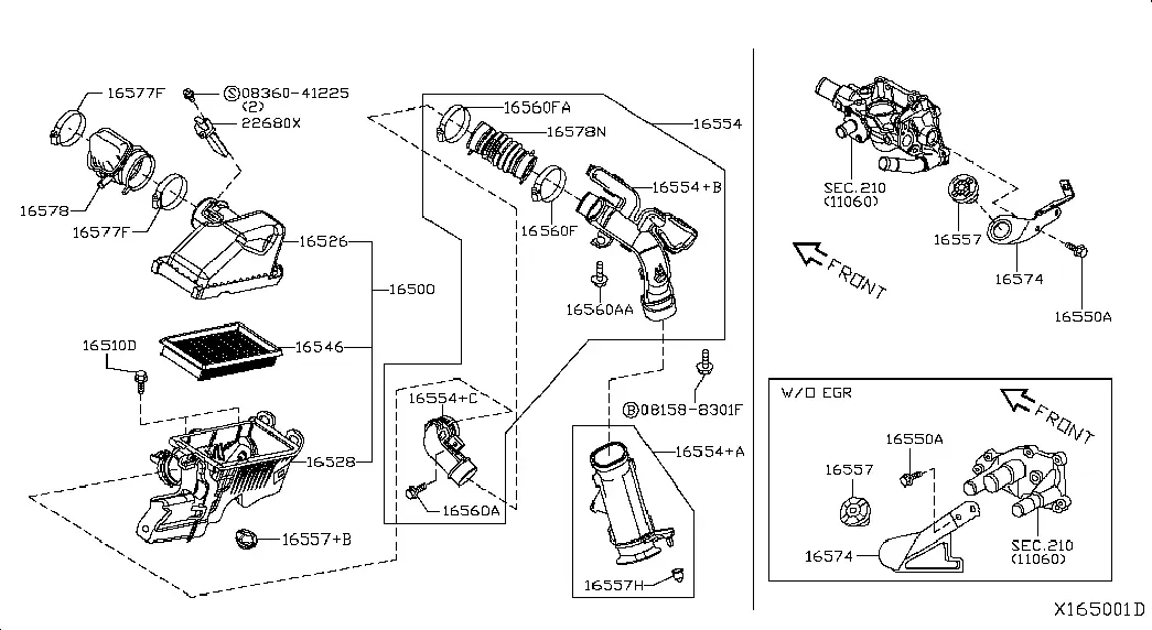 Air intake system diagram