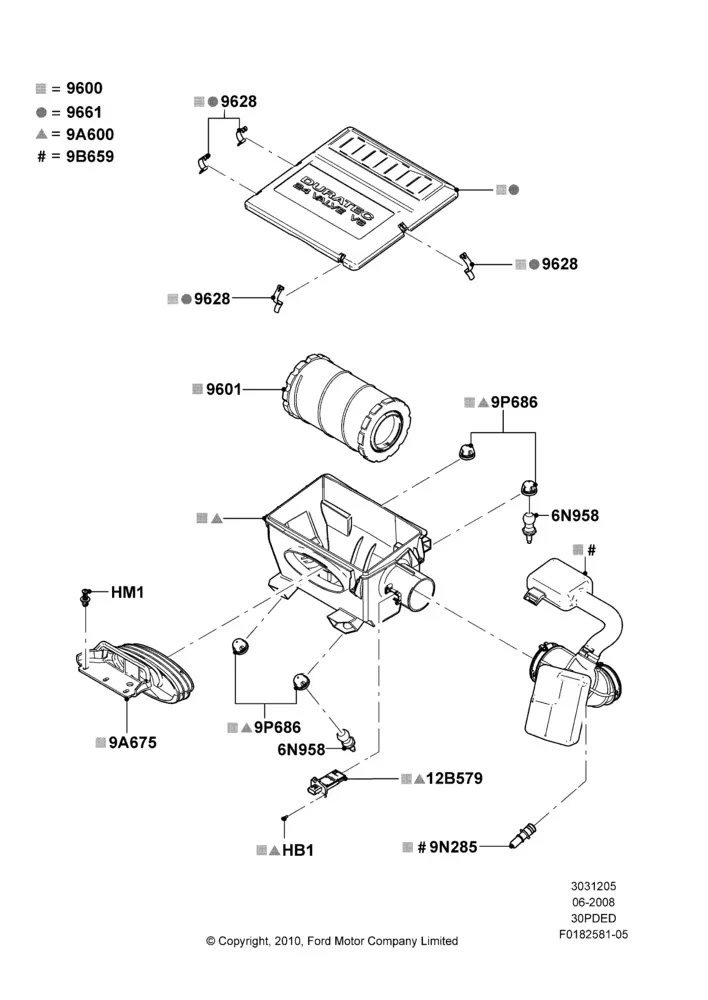 Air Cleaner and Air Intake diagram