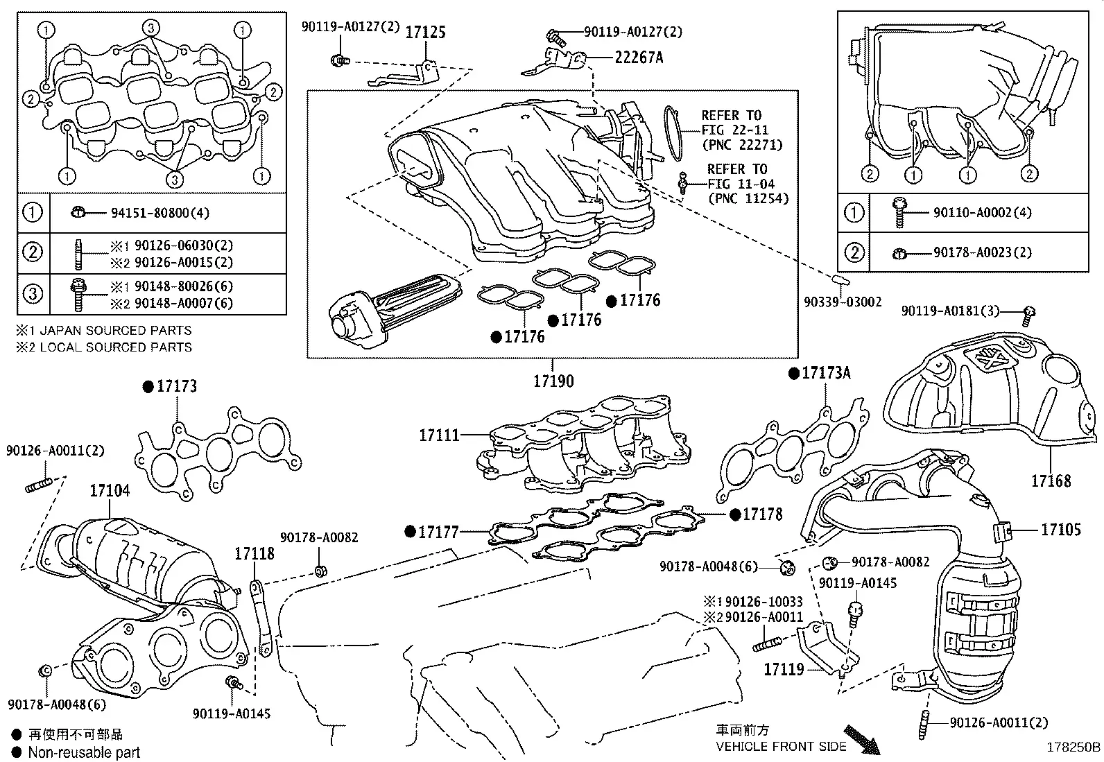 Intake and Exhaust Manifolds diagram