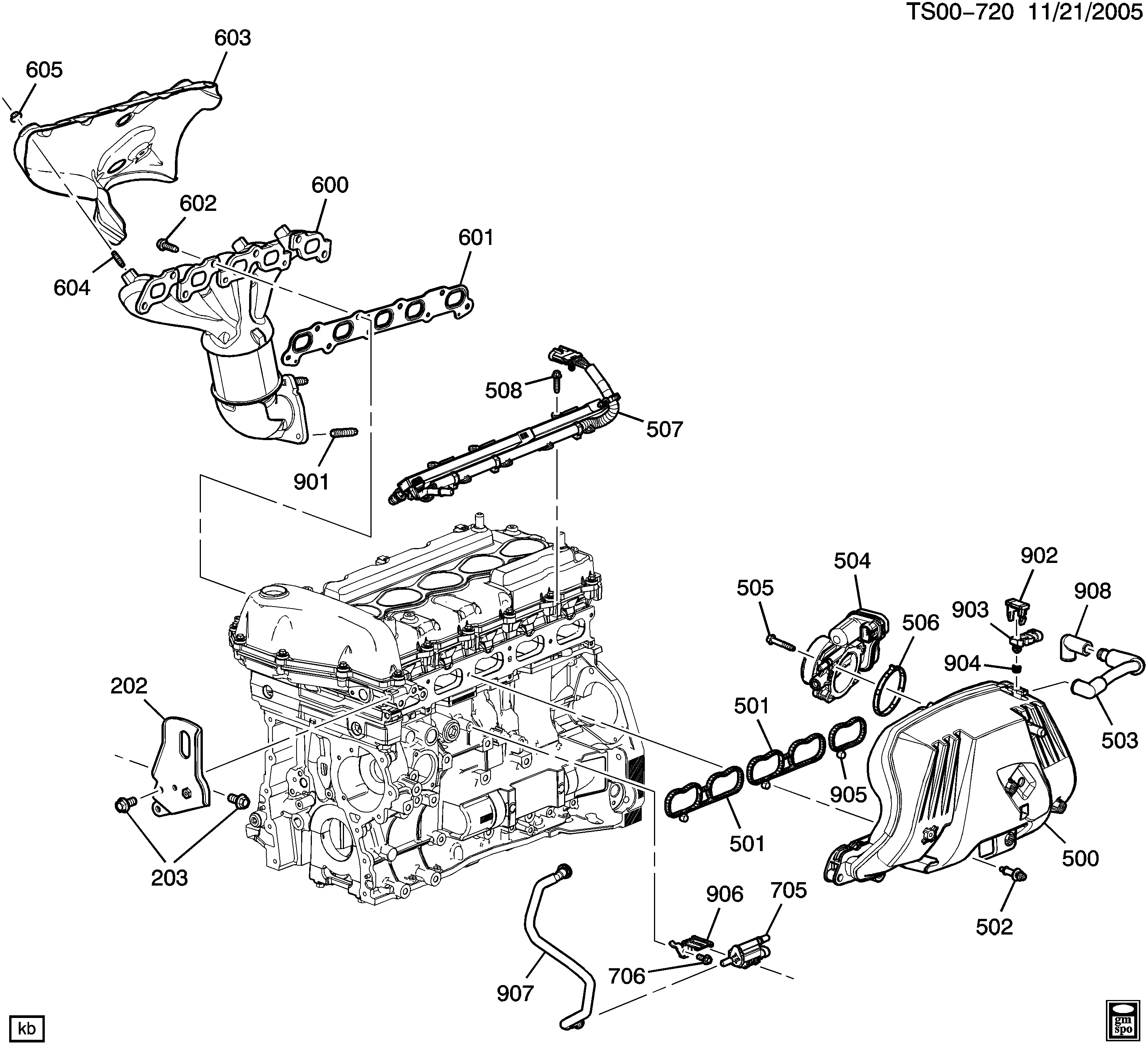 Intake & Exhaust Manifolds diagram