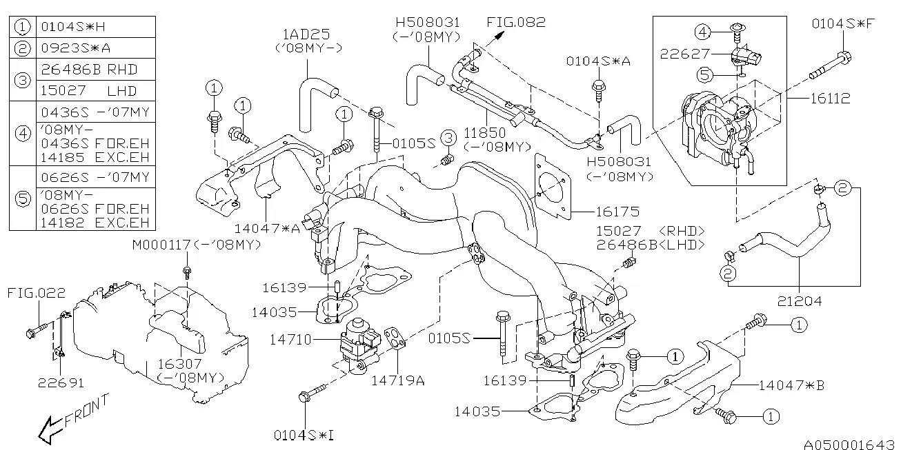 Intake Manifold and Throttle Body diagram