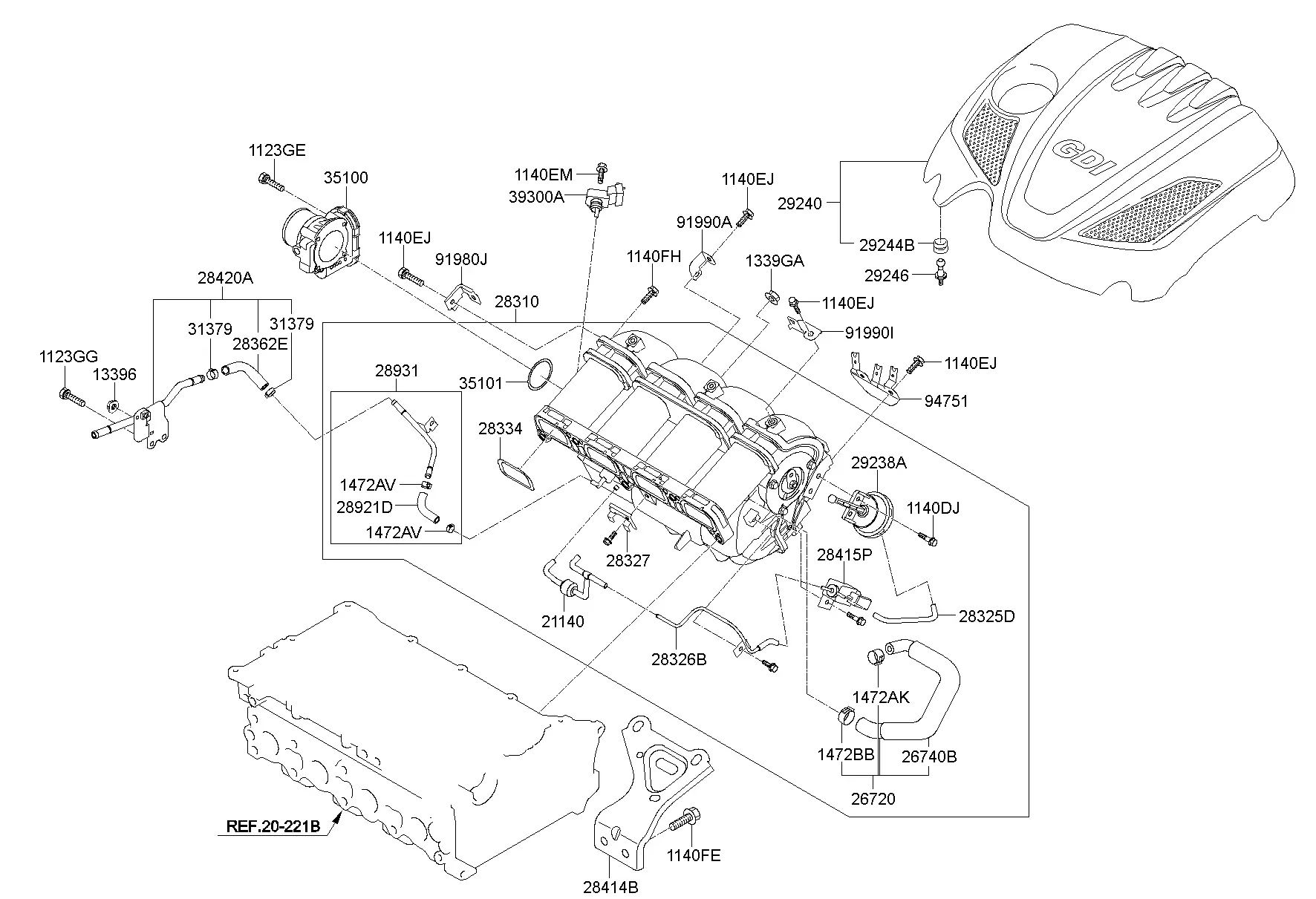 Intake Manifold and Throttle Body diagram