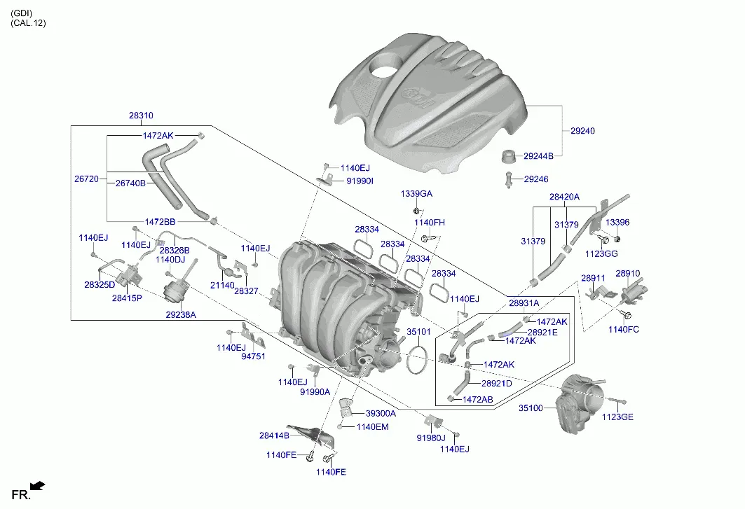 Intake Manifold and Throttle Body diagram