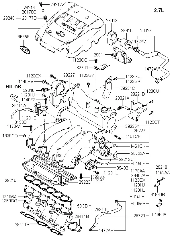 Intake Manifold and Surge Tank diagram