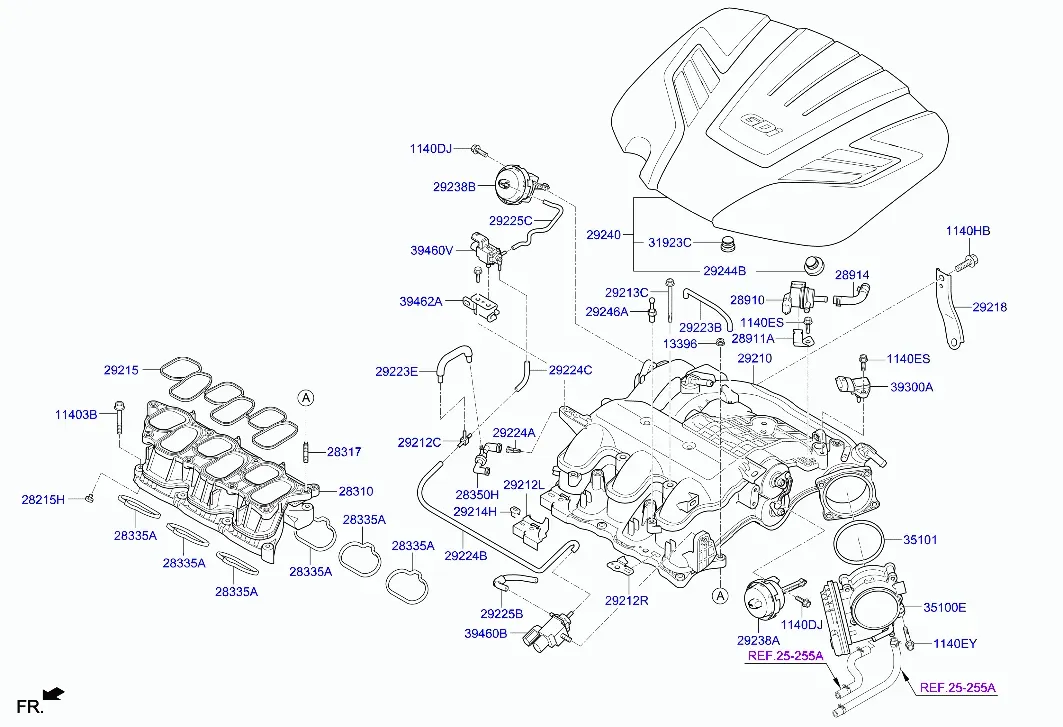 Intake Manifold and Surge Tank diagram