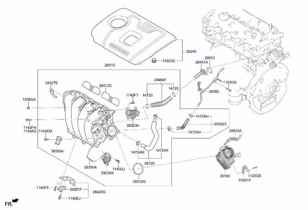 Intake Manifold with EGR System diagram