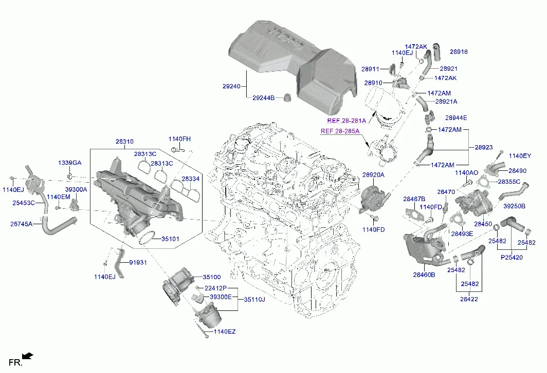 Intake Manifold with EGR System diagram