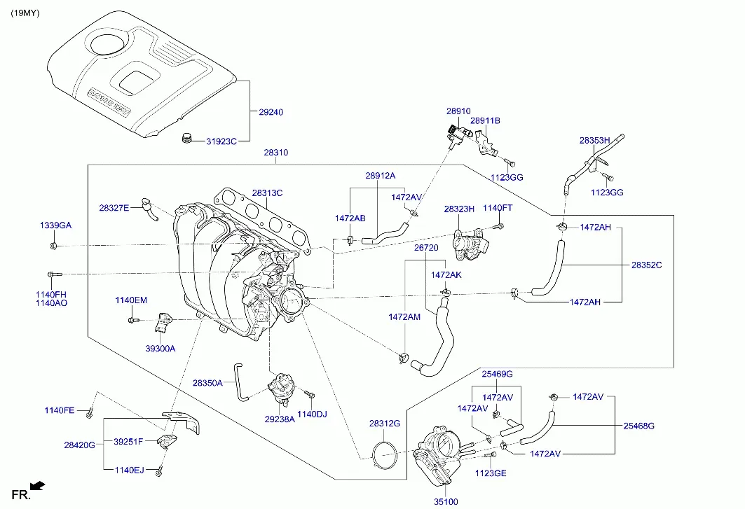 Intake Manifold with EGR System diagram