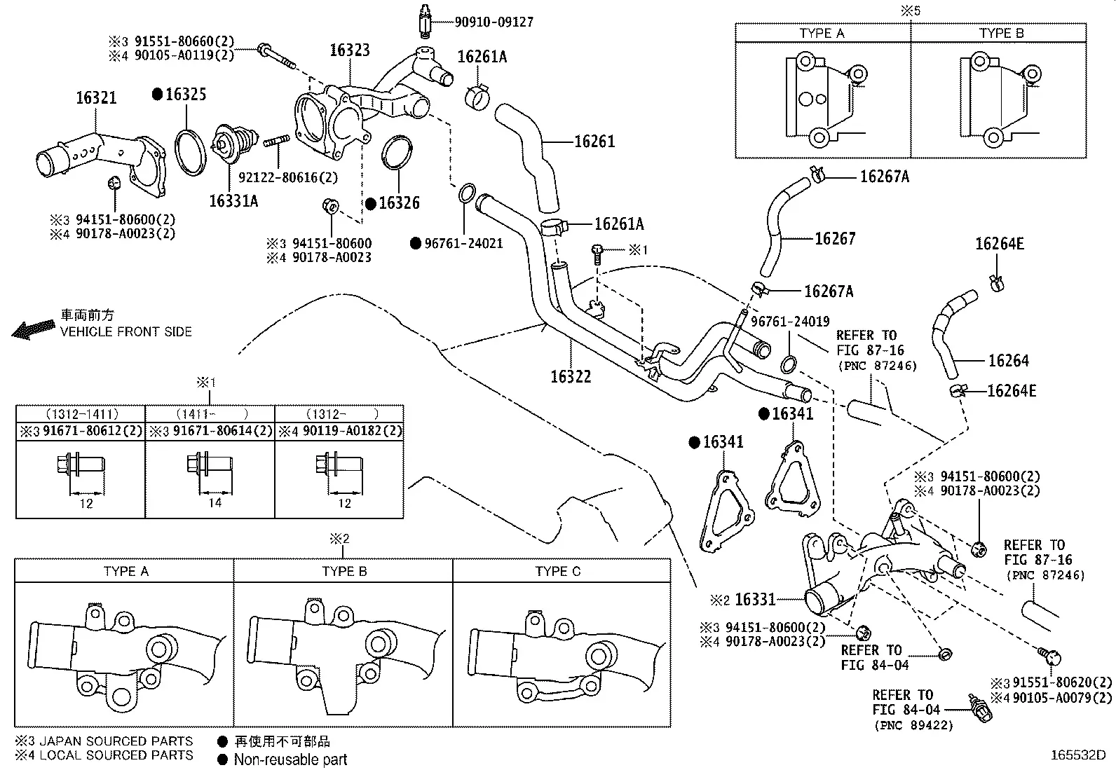 Water Inlet and Thermostat diagram