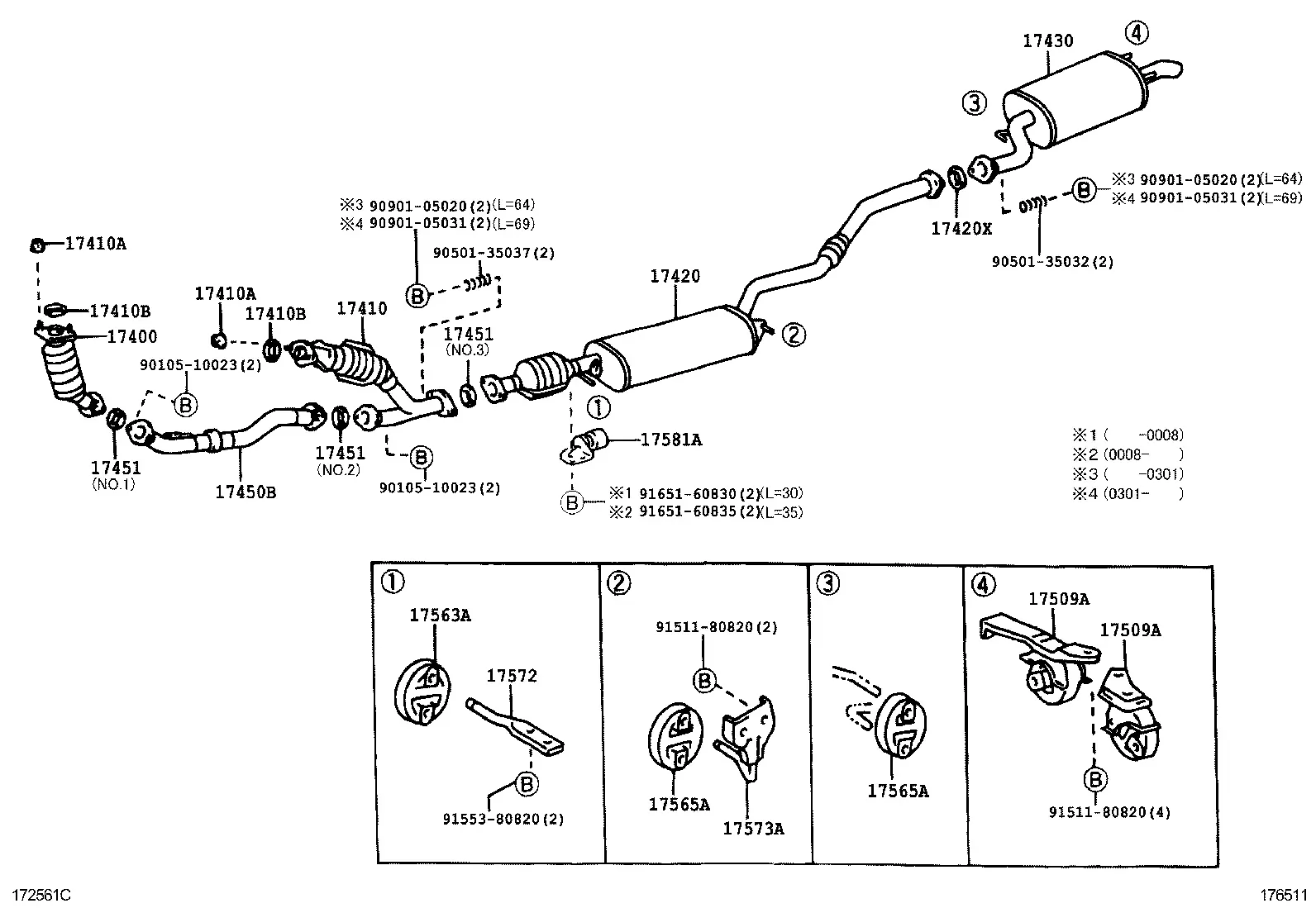 Exhaust System with Catalytic Converter diagram