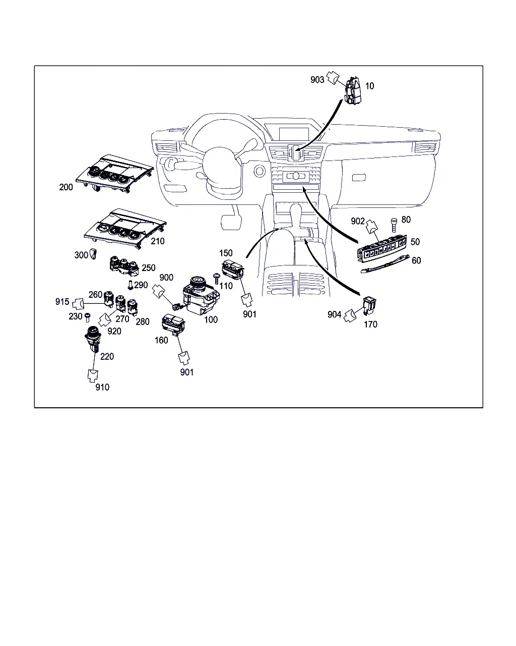 Instrument panel switches diagram