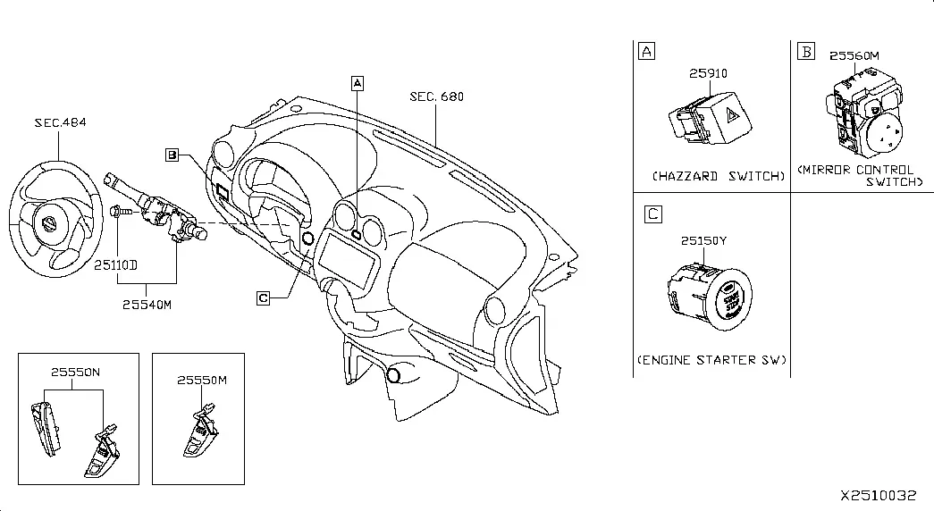 Instrument Panel Switches diagram