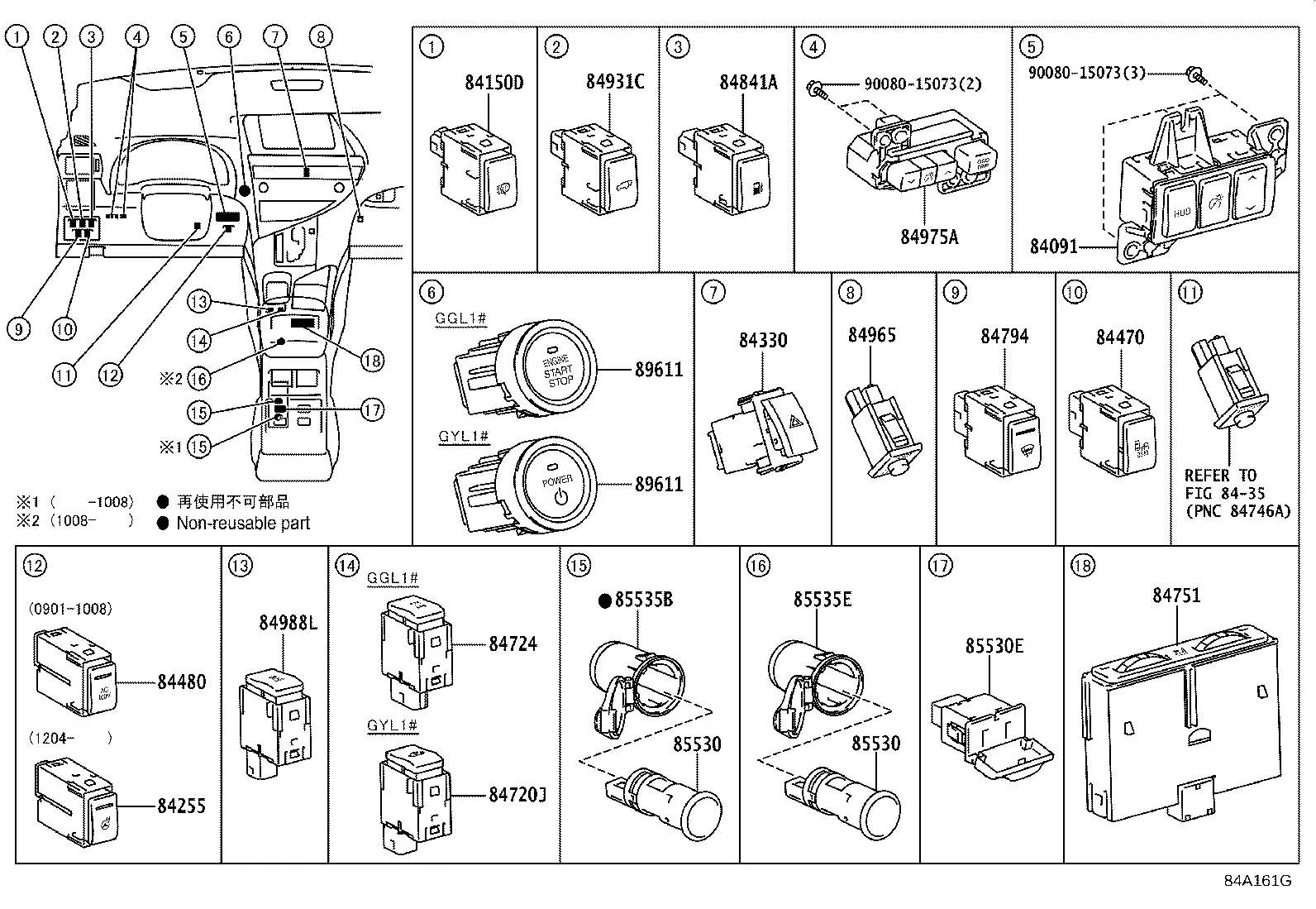 Instrument cluster switches diagram