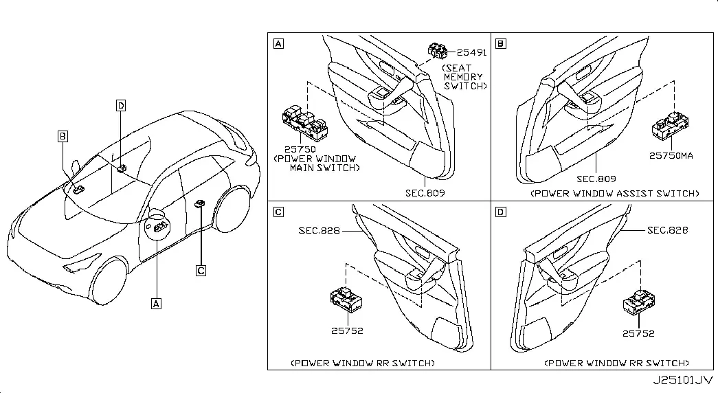 Power Window Switches diagram