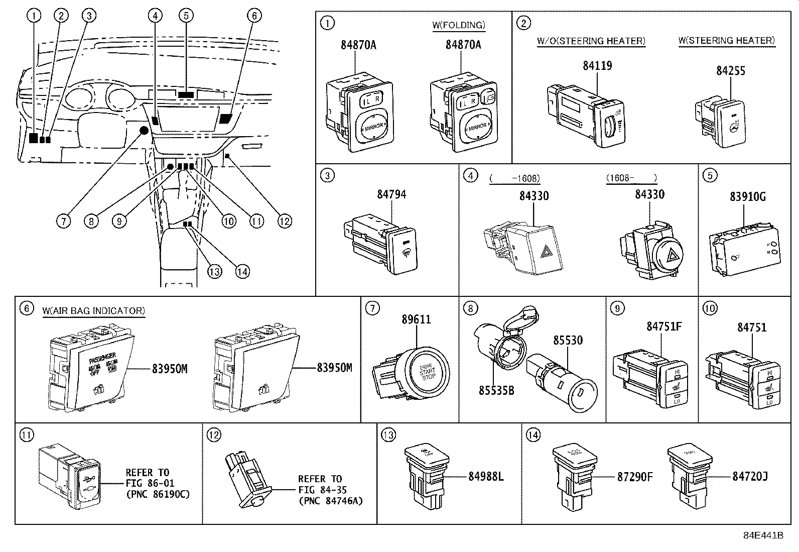Center Console Switches diagram
