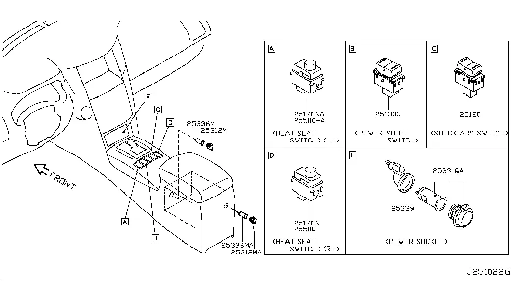 Center Console Switches diagram