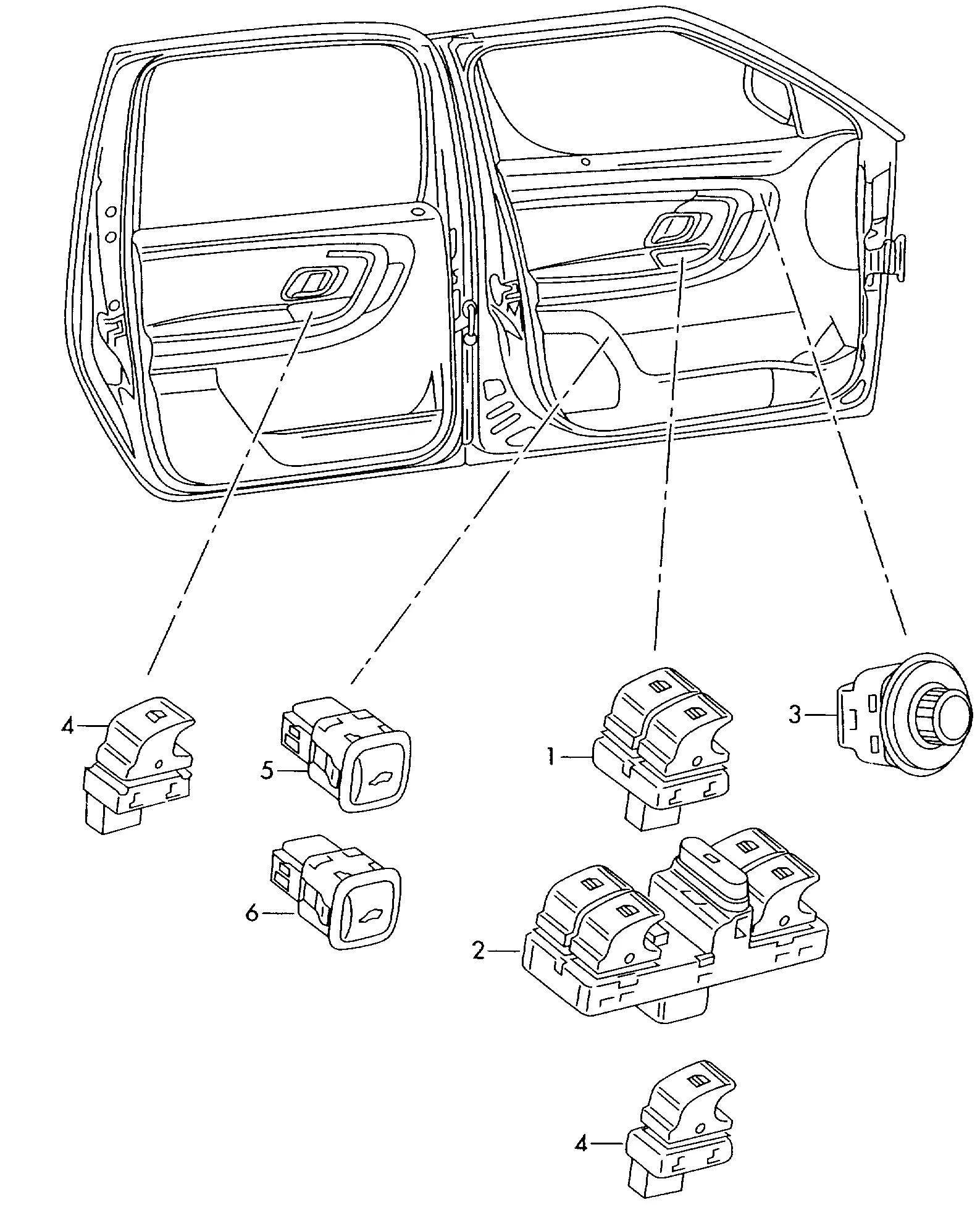Door trim switches diagram