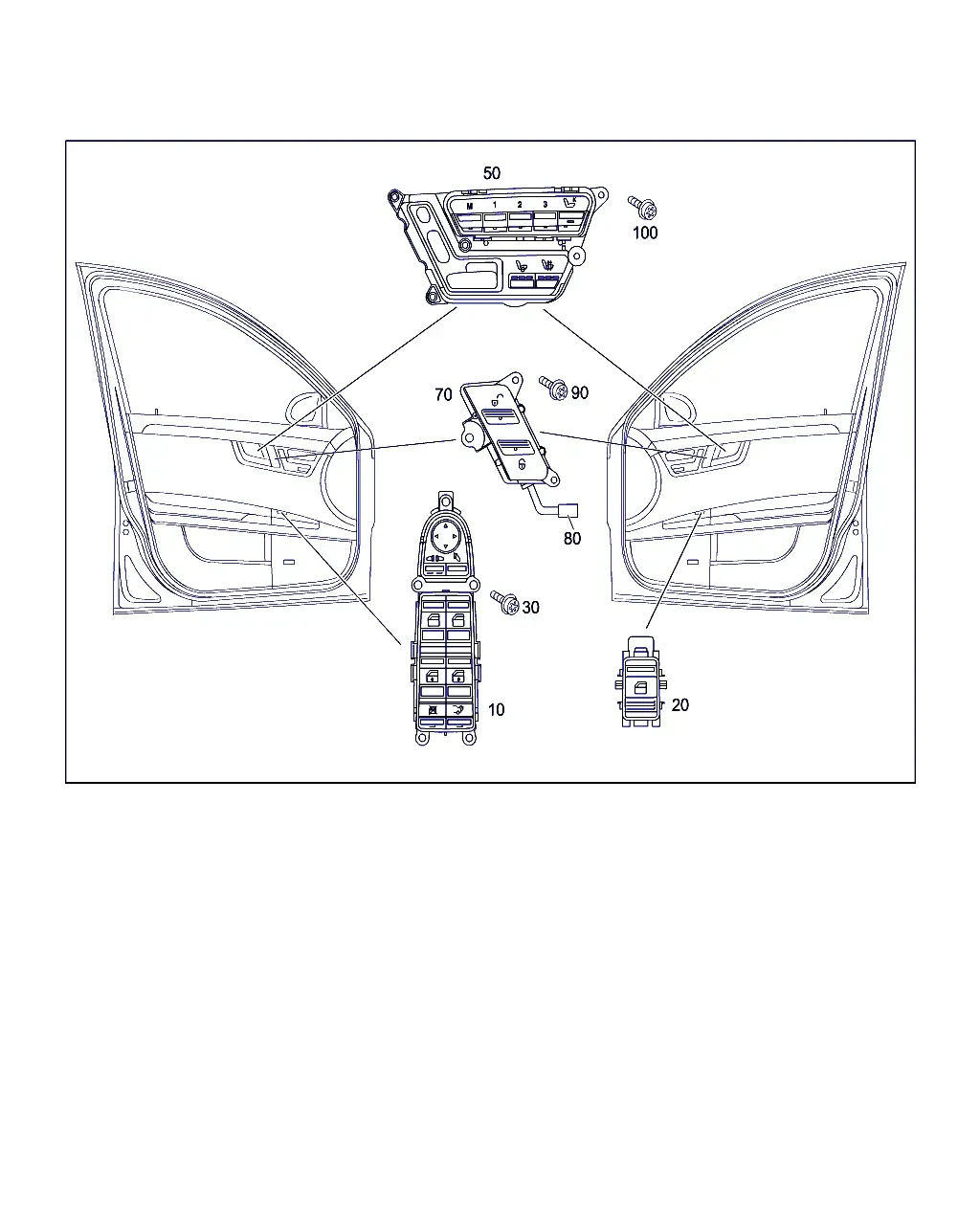 Front door trim switches diagram