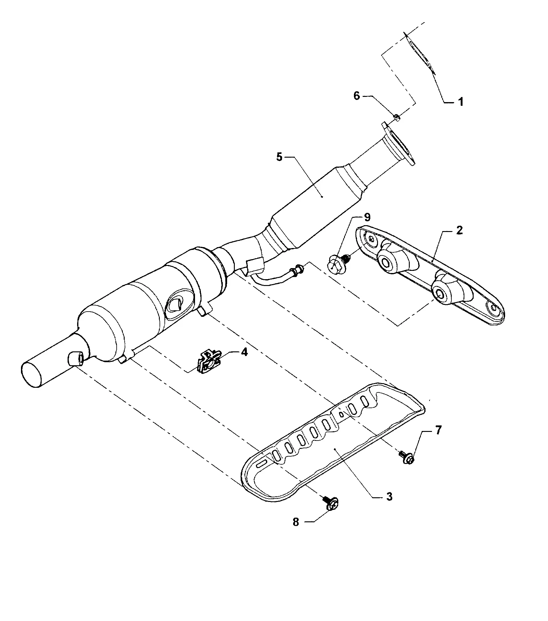 Exhaust Pipe with Catalytic Converter diagram