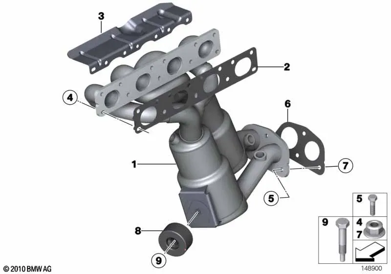 Exhaust Manifold With Catalytic Converter diagram