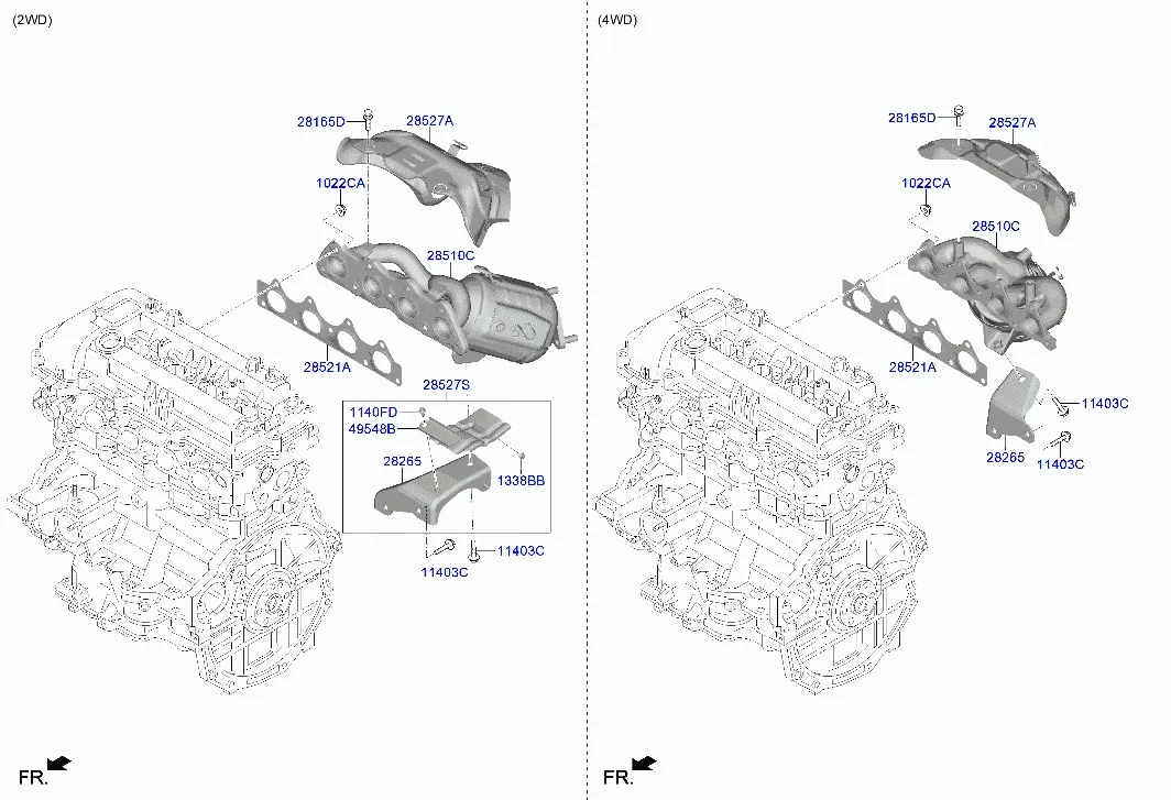 Exhaust Manifold with Catalytic Converter diagram