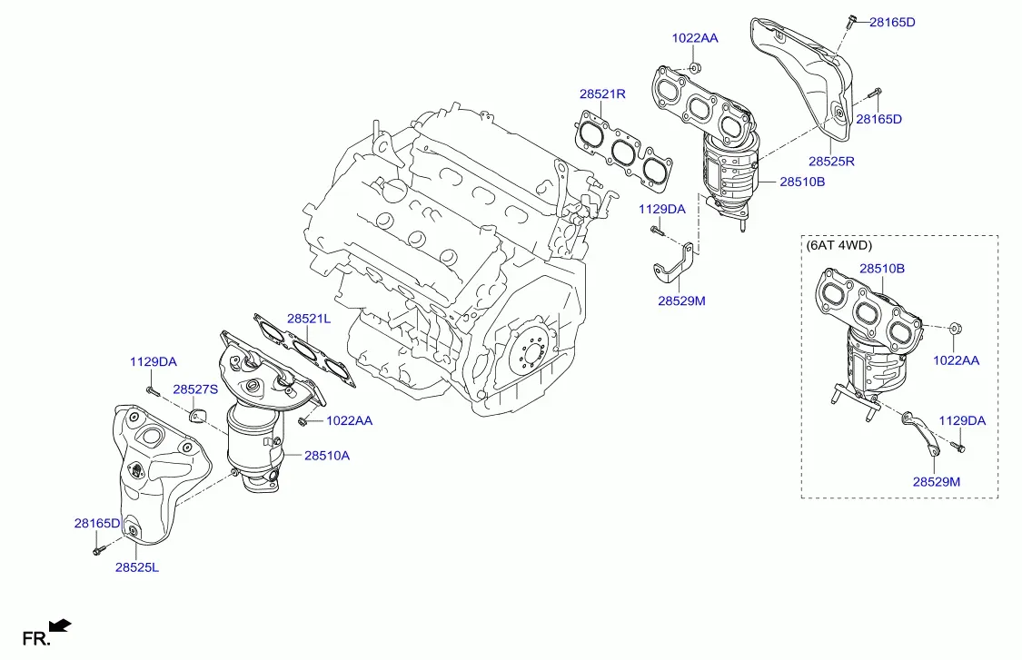 Exhaust Manifold with Catalytic Converter diagram