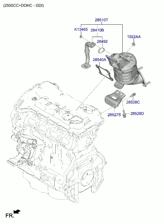 Exhaust Manifold with Catalytic Converter diagram
