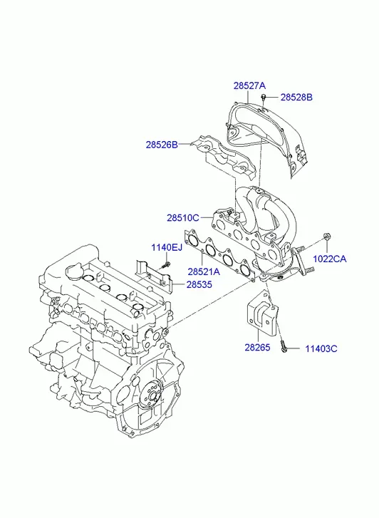 Exhaust Manifold With Catalytic Converter diagram