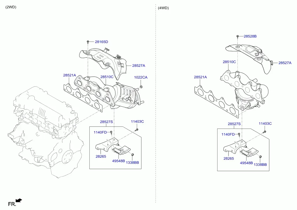Exhaust Manifold With Catalytic Converter diagram