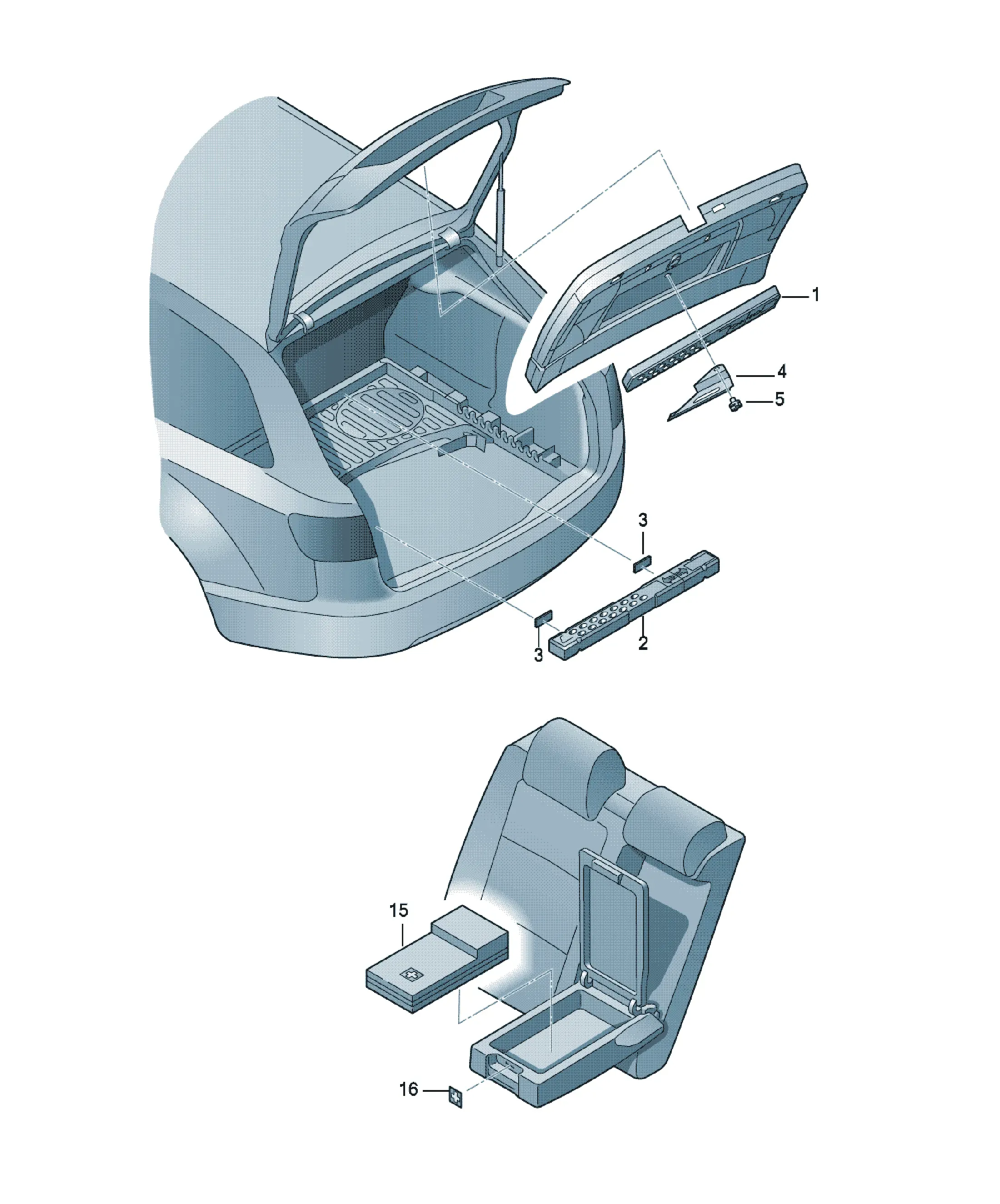Emergency equipment kit diagram