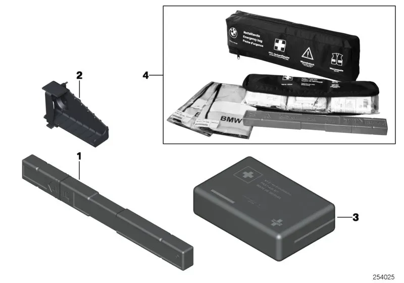 Emergency equipment kit diagram
