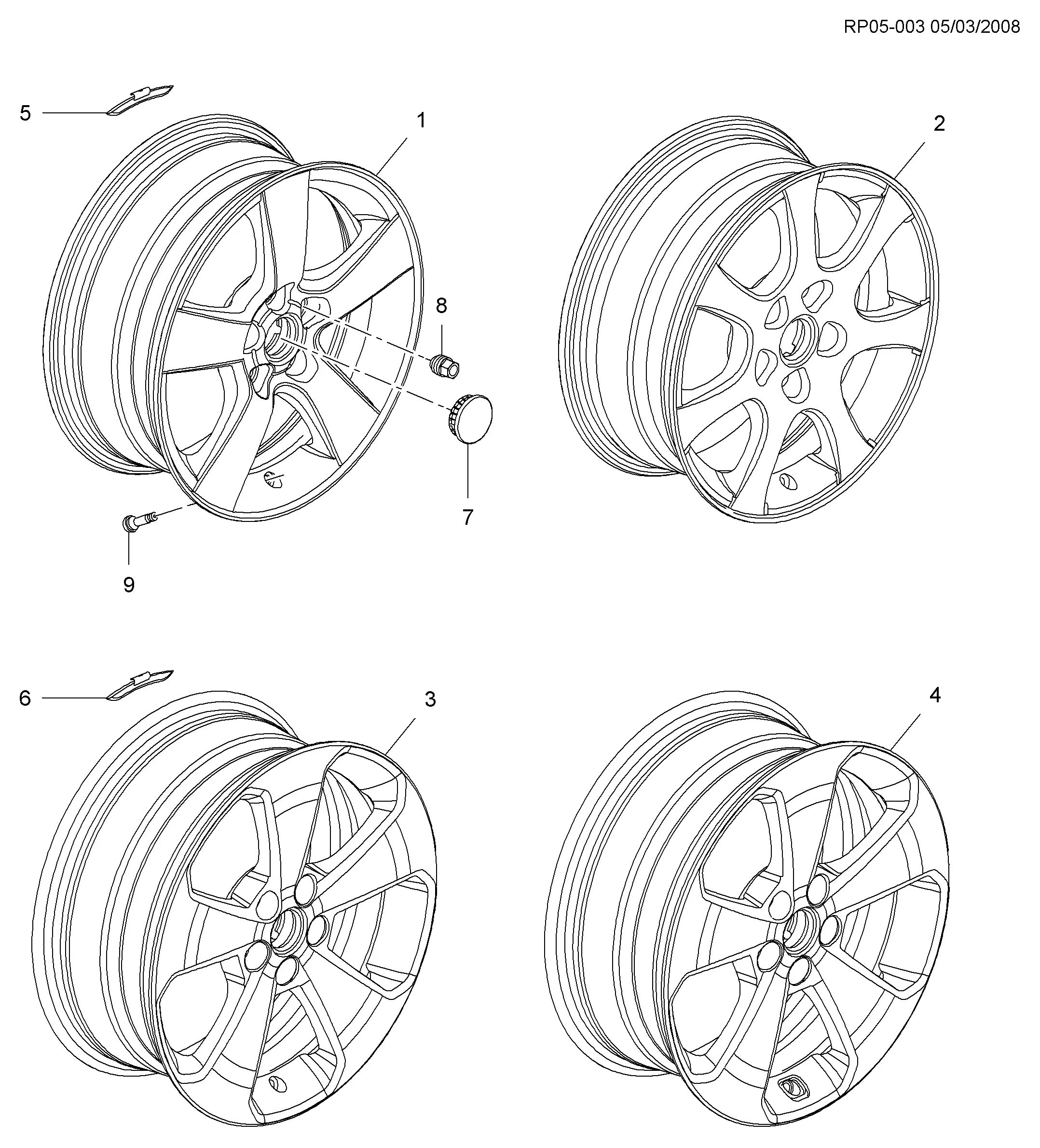 Wheel and wheel cover diagram