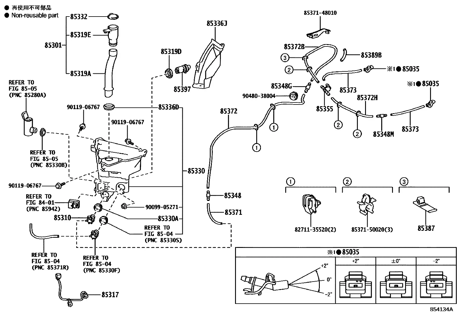Windshield washer system diagram