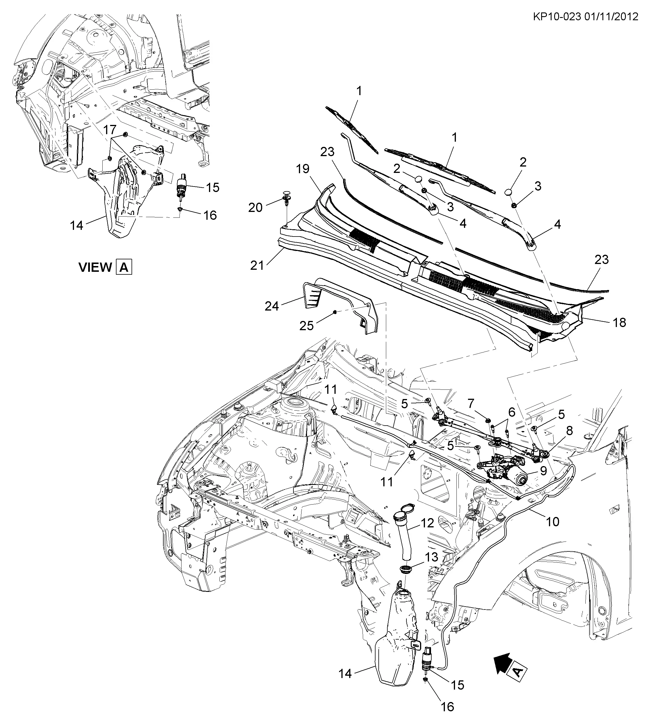 Windshield wiper system diagram