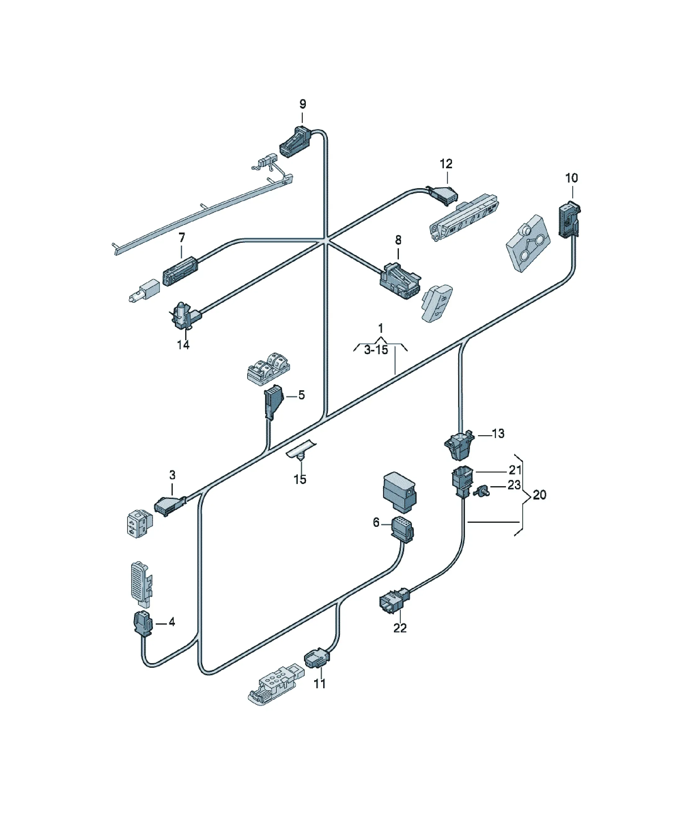 Door wiring harness diagram