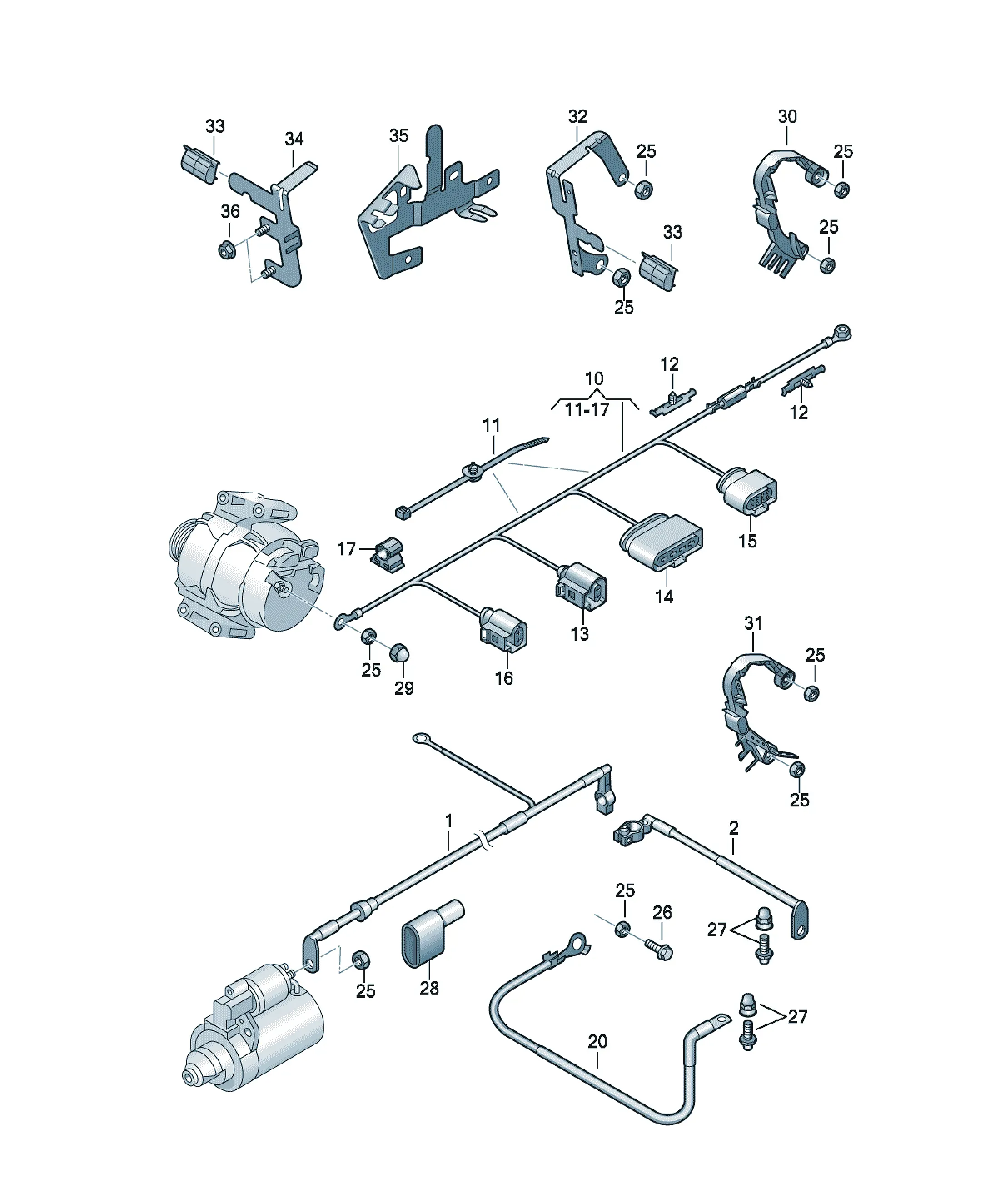 Battery wiring harness diagram