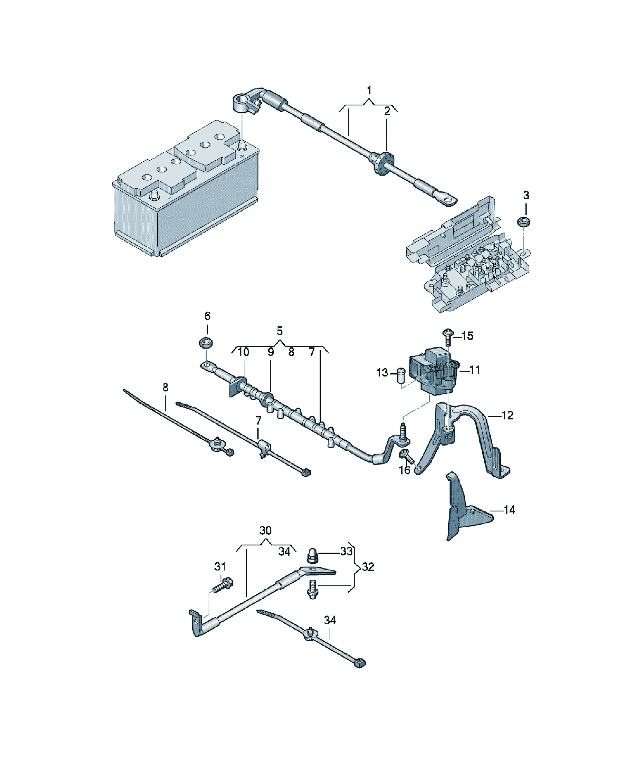 Battery wiring set diagram