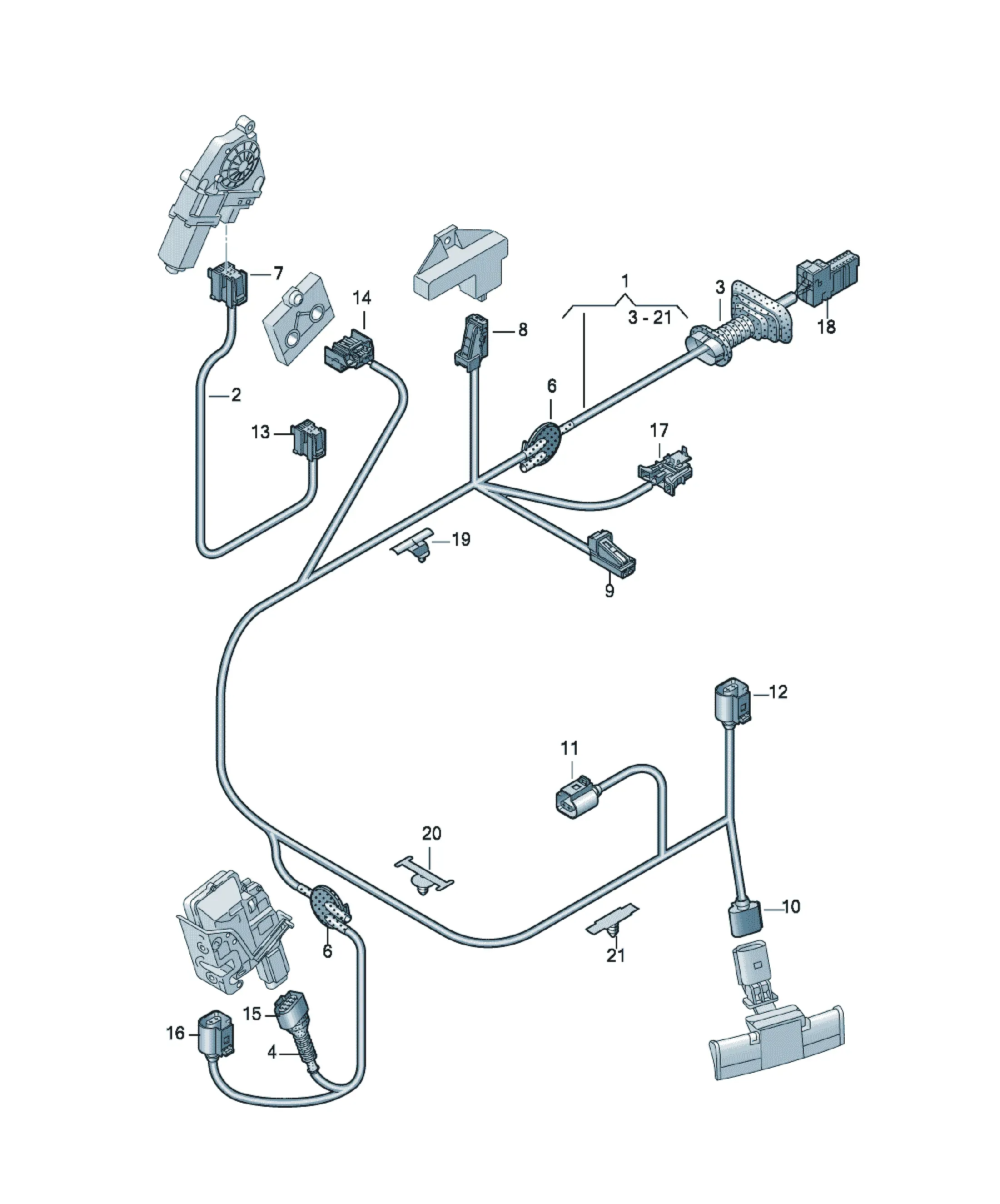 Door wiring harness diagram