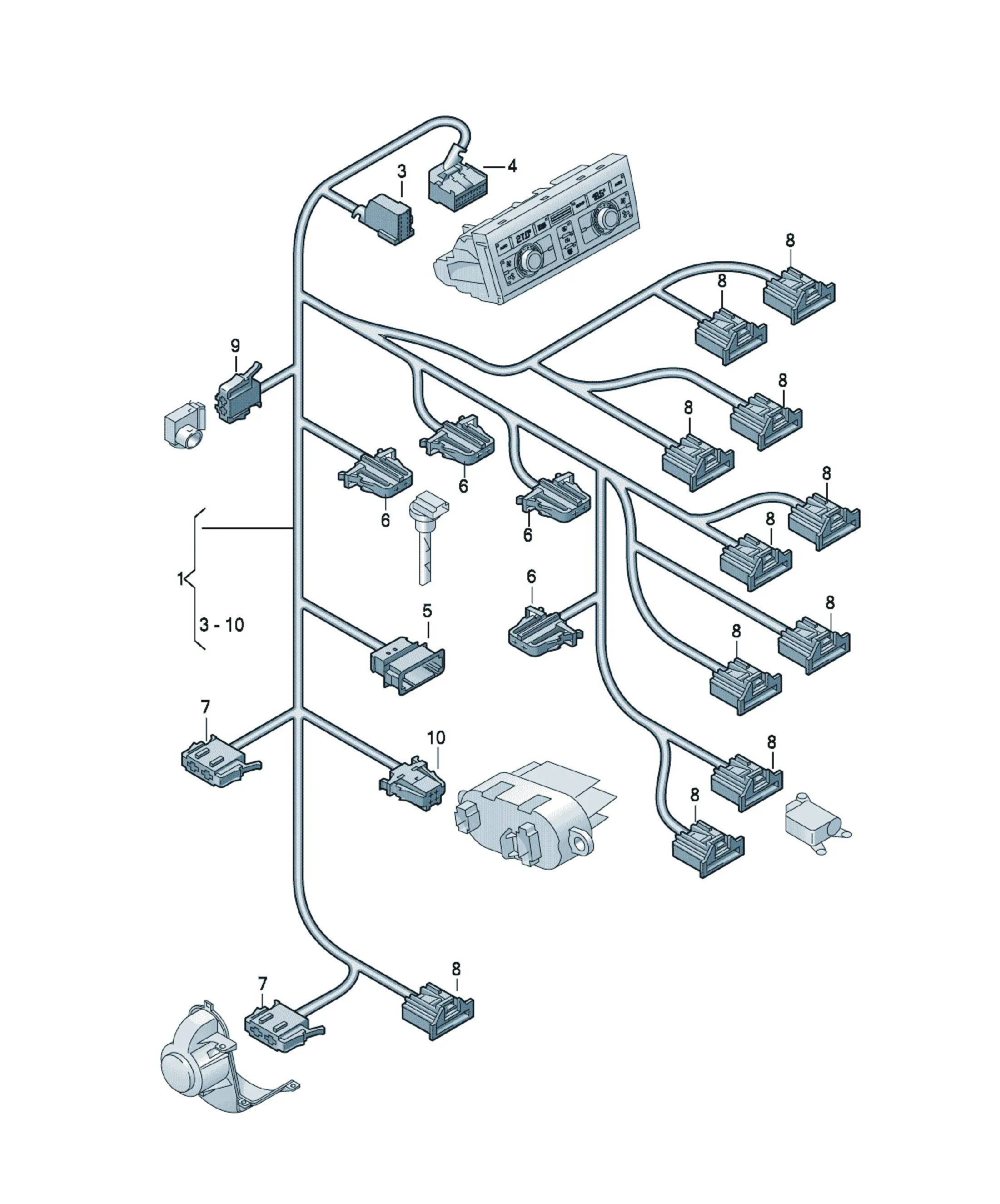 Air conditioning wiring harness diagram