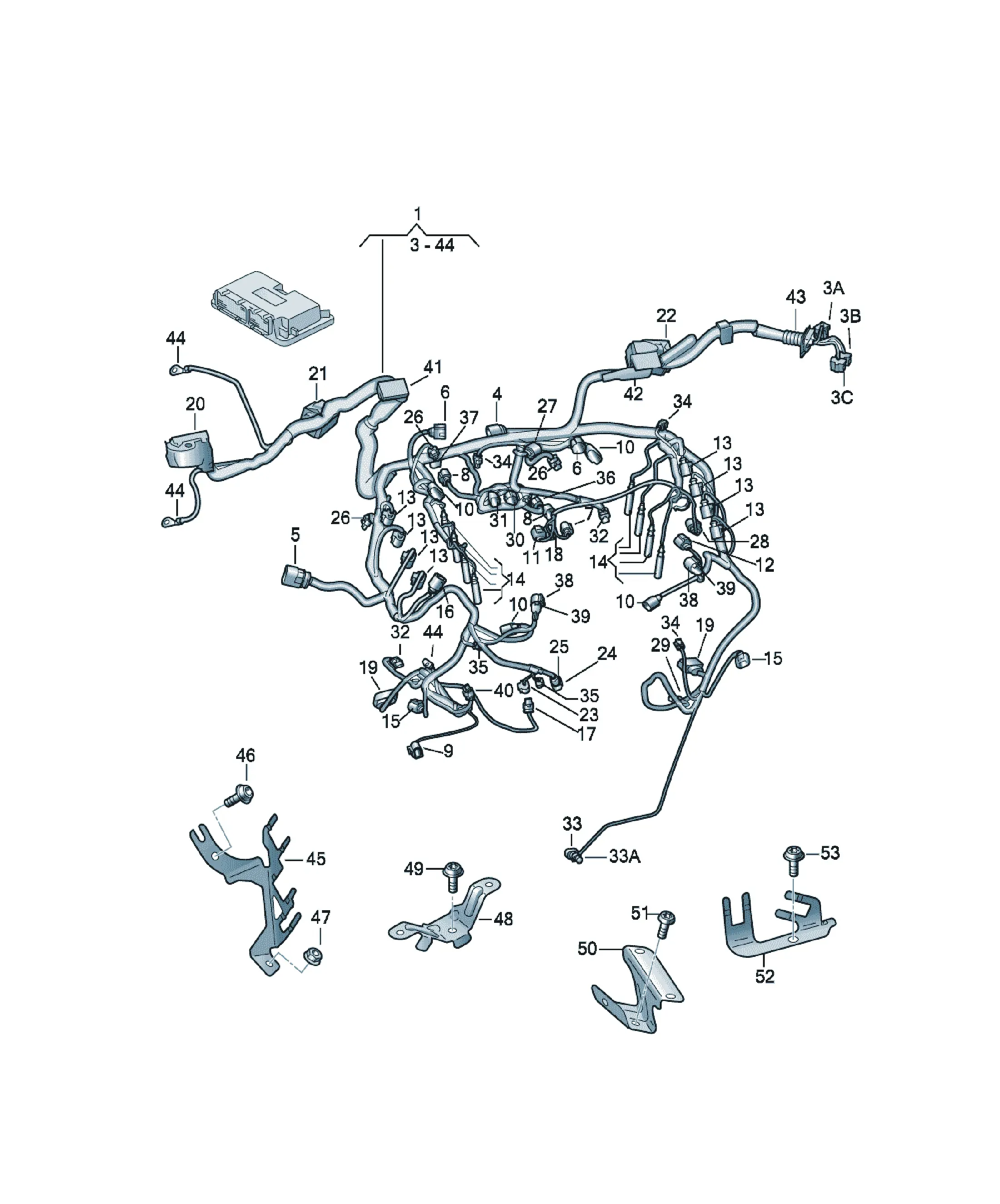 Engine wiring harness diagram