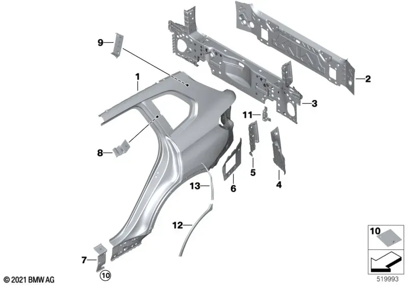 Заднее крыло и облицовка diagram