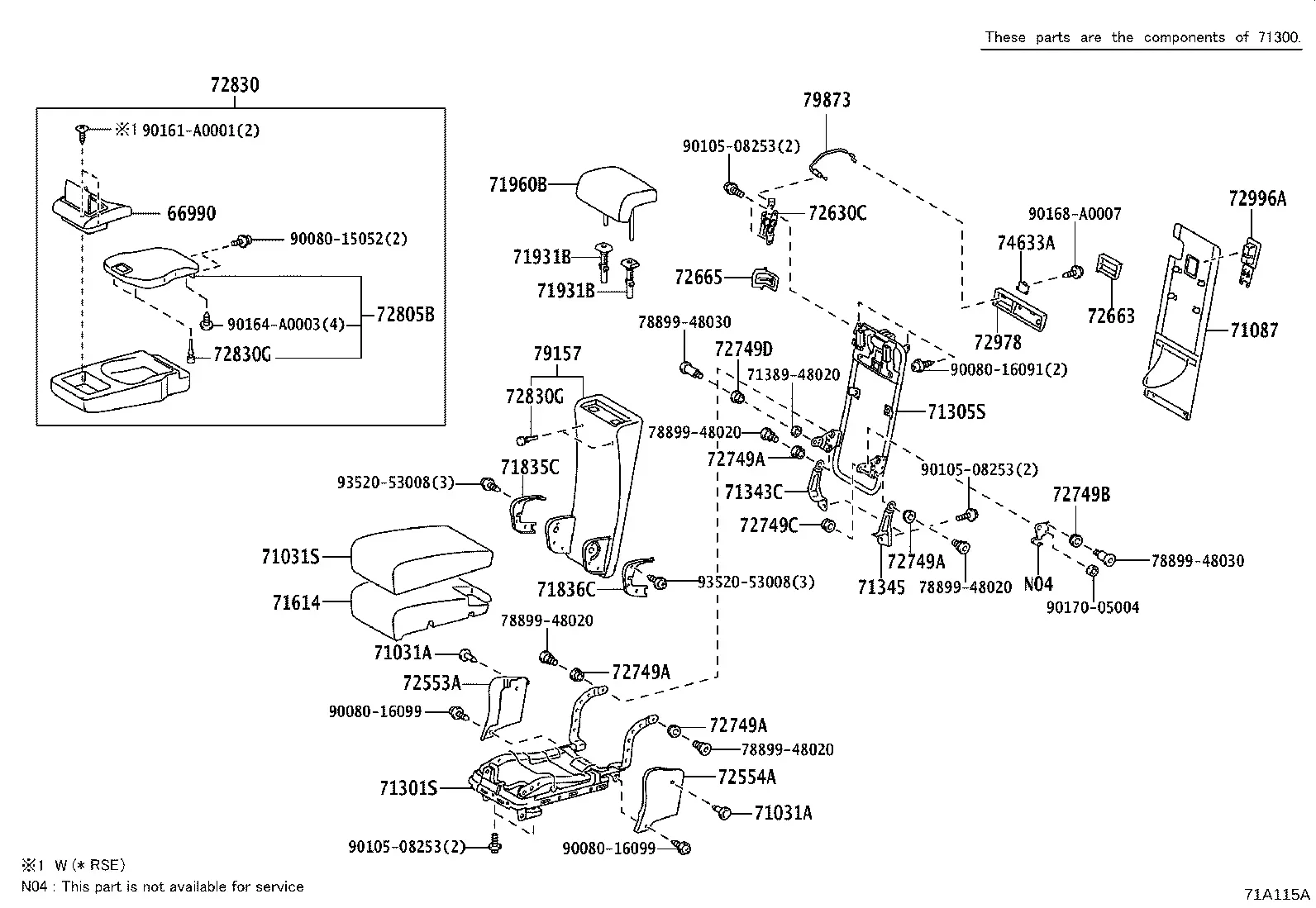 Rear Seat and Track diagram