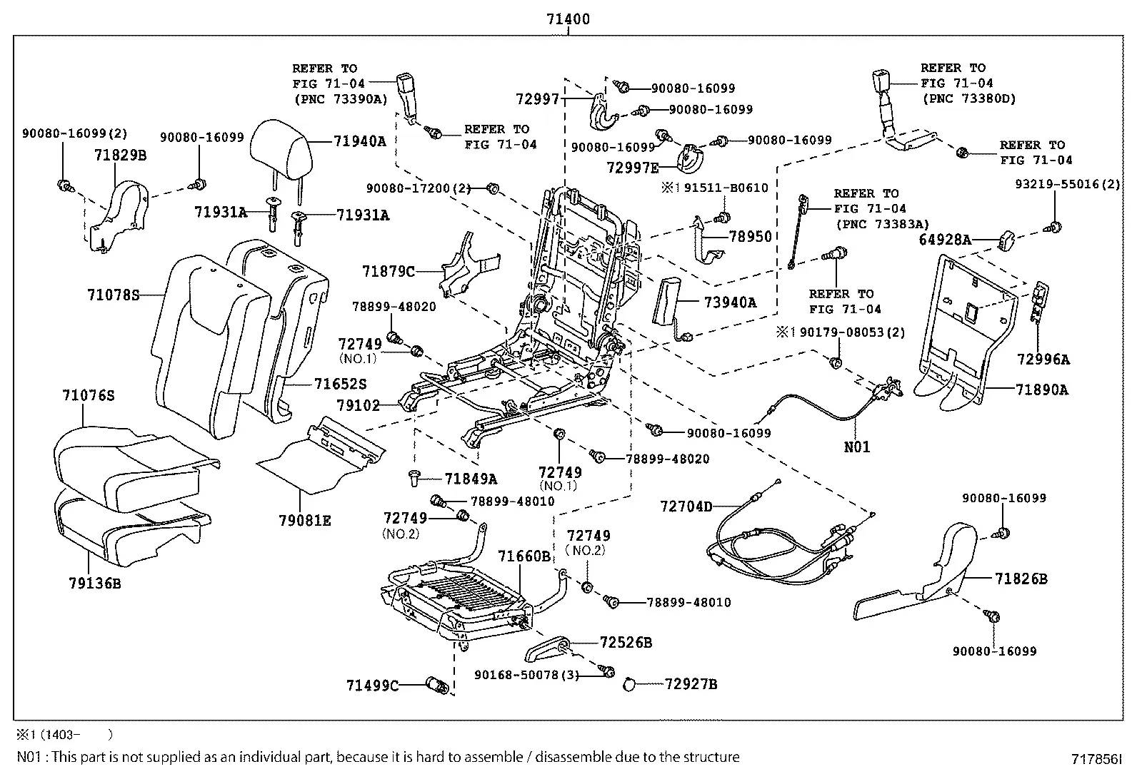 Rear seat diagram