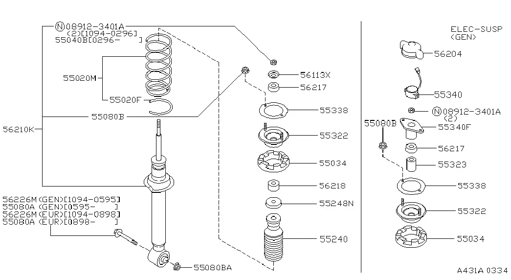 Rear suspension diagram