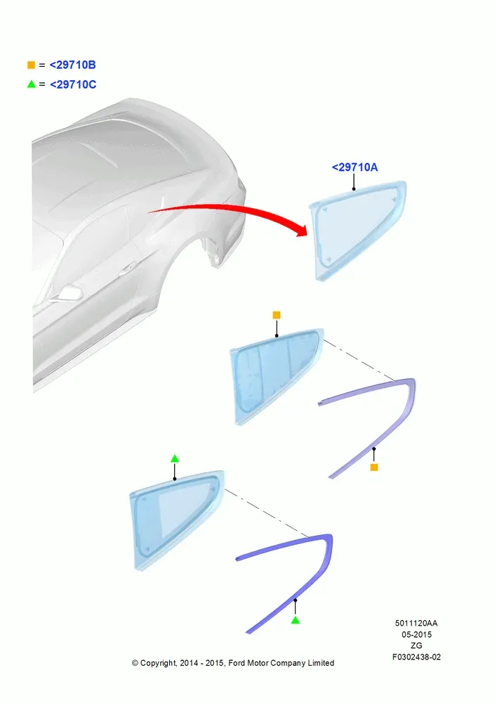 Rear quarter window diagram
