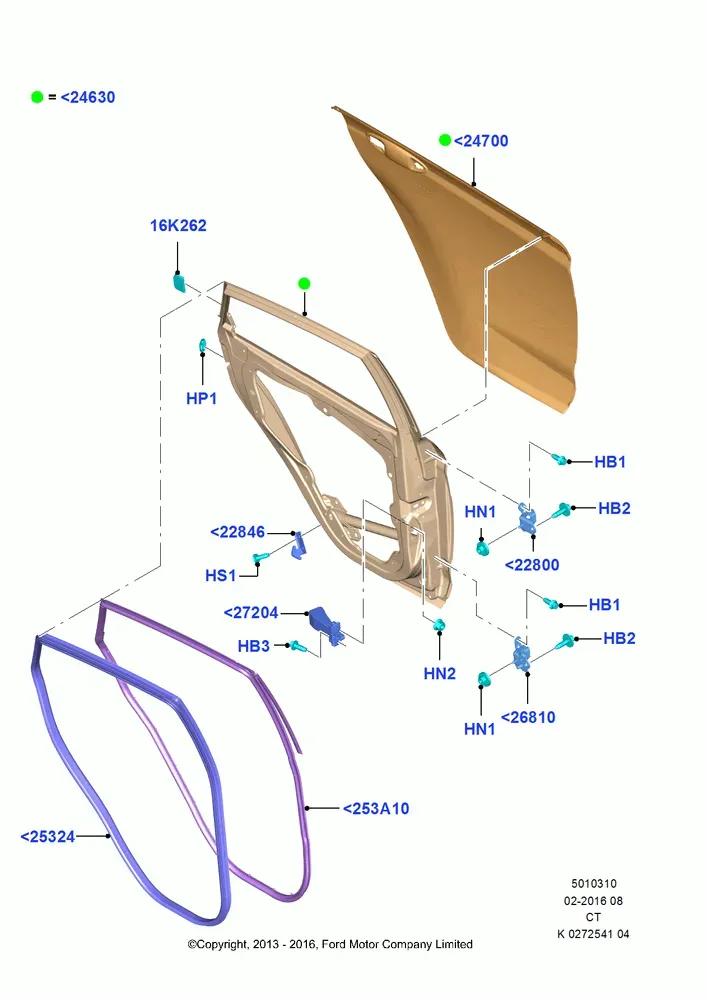 Rear Doors, Hinges and Weatherstrips diagram